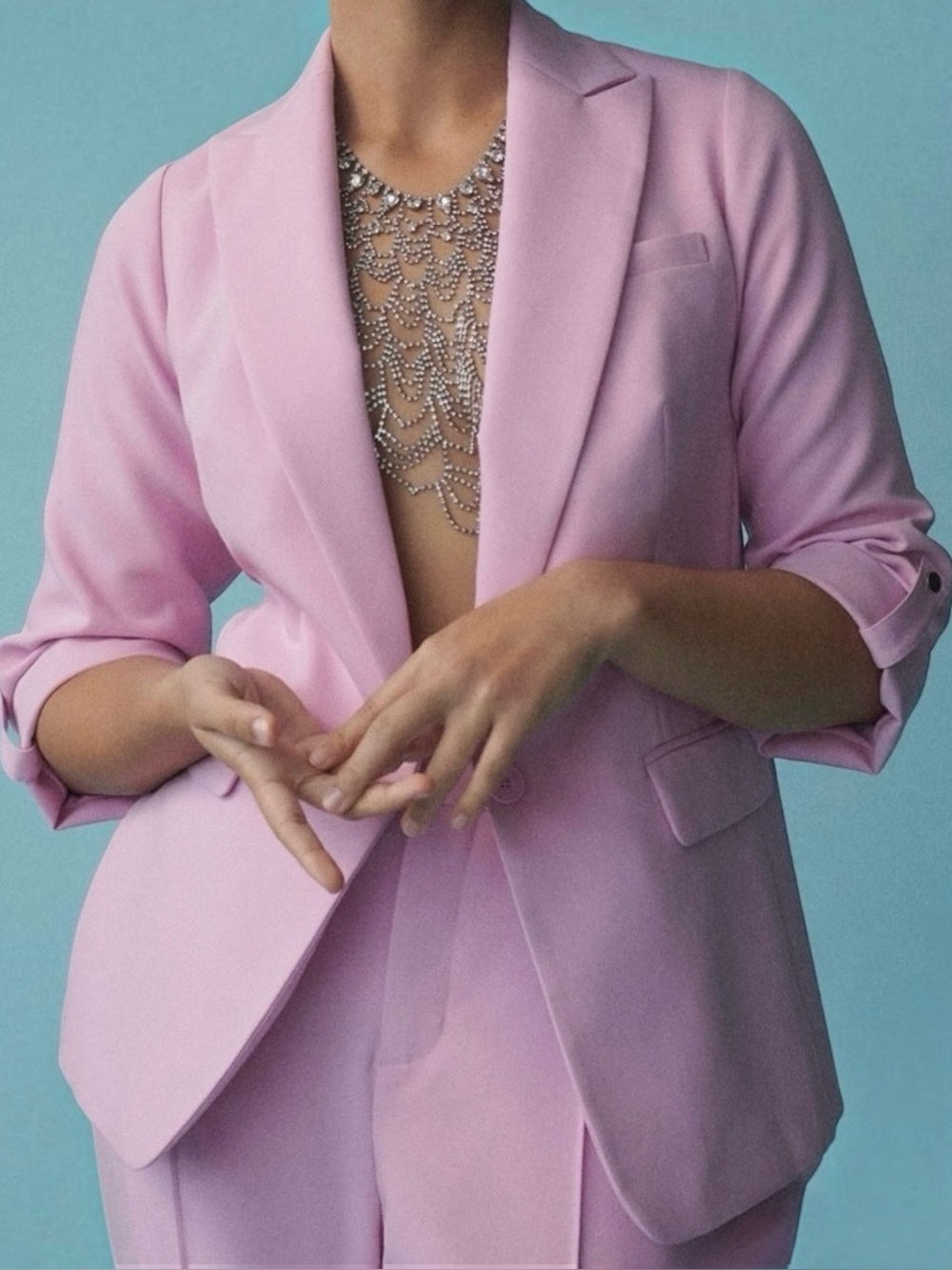 Maeve Anthropologie Roll-Sleeve Blazer Lilac Pink Tailored Womens 2 Petite